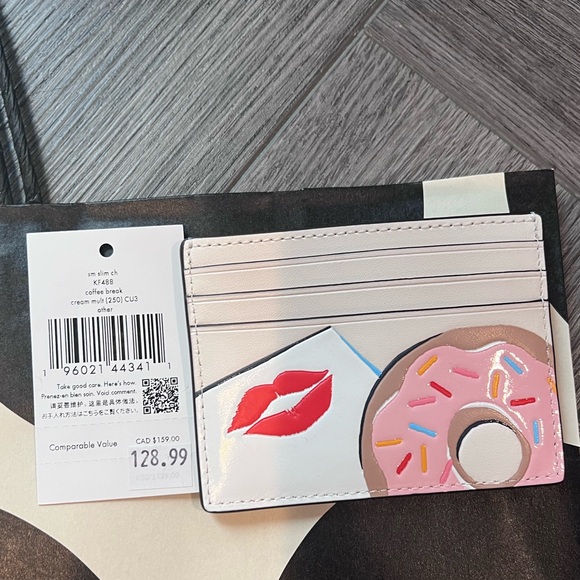 BNWT BUNDLE! Kate Spade Donut Crossbody, Card Holder, AirPod Case & Gingham Tote - Picture 9 of 15